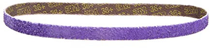 3M Cubitron II File Belt, 33443, 36+ Grit, 1/2 in x 18 in, Pack of 10 File Belts, Resin Bonded, Spot Weld Removal