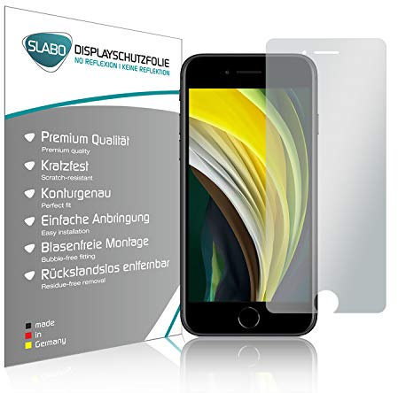 Slabo 2 x Displayfolie kompatibel mit iPhone 6 | 6S | 7 | 8 | SE 2020 | SE 2022 Displayschutzfolie Zubehör No Reflexion MATT