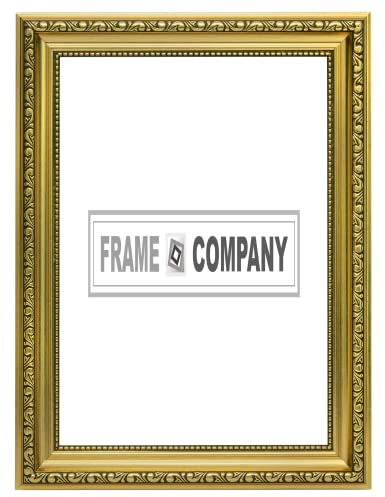 Gold A1 Ready to hang Ornate Shabby Chic Picture/Photo/Poster frame with MDF backing board and High Clarity Styrene Shatterproof Perspex Sheet