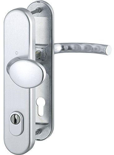 HOPPE 3894214 Sicherheits-Wechselgarnitur TÔKYÔ-Ö-Norm Entfernung 88mm, Aluminium Silber eloxiert, Langschild Profilzylinder für Türstärke 67-72mm, mit Kernziehschutz, Klasse 3, 1 Stück
