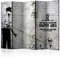 RAUMTEILER/PARAVENT B&D XXL Raumteiler Ziegiel-Optik Gaffiti Foto Paravent 225x172 cm beidseitig auf Vlies-Leinwand Bedruckt Trennwand Spanische Wand Sichtschutz Raumtrenner Home Office grau schwarz