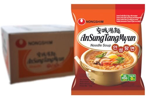 Nong Shim Instantnudeln Ansong Tangmyon – Koreanische Ramen Suppe - schnelle Zubereitung – 20er Vorteilspack à 125g