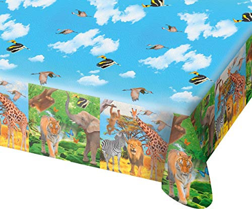 Folat 62003 Safari-Party Tischdecke - 180x130cm, Multi-Colored, Costumes
