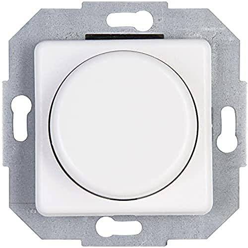 Kopp Wippen-Wechsel Dimmer stufenlos verstellbar, für Glühlampen und Halogenlampen, 20-275W/VA, UP, Dimmschalter Europa mit Phasenabschnitt, leise, für elektronische Trafos, Creme-weiß, 807801082