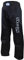 BAY® EDEL Stick Kickboxhose, Größe 150, komplett schwarz, gestickte Schrift Kickboxen, Thaiboxhose lang, Hose Kick-Boxen Thaiboxen Muay Thai, Satinhose, Black