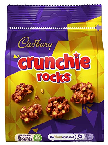 Cadbury Crunchie Rocks Bag, Chocolate Covered Honeycomb Clusters, 110 g (Pack of 1)