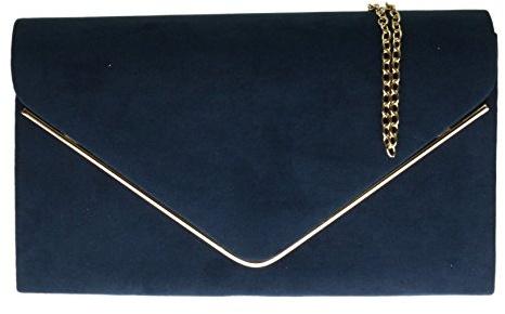 Girly Handbags Womens Faux Suede Envelope Clutch Bag Small