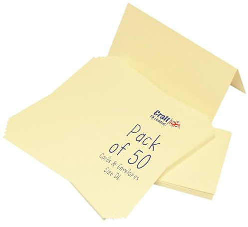 Craft UK 265 DL Karte und Umschlag mit 50 Stück - Elfenbein, 265