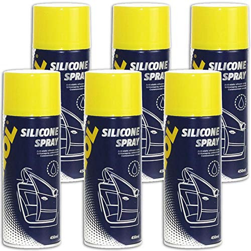 MANNOL 9963 Silikonspray Gummipflege, 6x450ml
