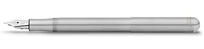 Kaweco LILIPUT Füllhalter Edelstahl I Exklusiver Stainless Steel Füllfederhalter für Tintenpatronen inklusive Retro Metallbox I Füller 12,5 cm I Federbreite: BB (Extra Breit)