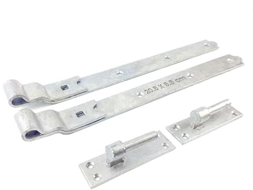 Wyre Direct Gate Hinges for Garden Shed Gate Latch, Door Hinges for Wooden Shed Gate, Hook and Band Gate Hinges, Heavy Duty Gate Hinges, Cranked Hinges - Galvanised 900mm, 36 (1Pair)