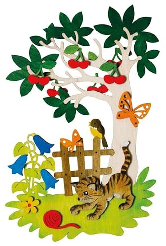 Drechslerei Kuhnert - Hobaku Bastelset Fensterbild - Sommer - aus Holz zum Zusammenbauen - Made in Germany