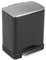 EKO E-Cube Tretmülleimer 10+9L Mülltrenner (32 x 36,6 x 44,5 cm, Dämpfer-System, Fingerabdruck frei, Stay-Open, Abfallbeutelfixierung), matt schwarz