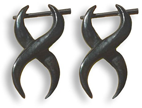 ISLAND PIERCINGS Ohrringe Hänger aus Horn schwarz Handarbeit ER032H