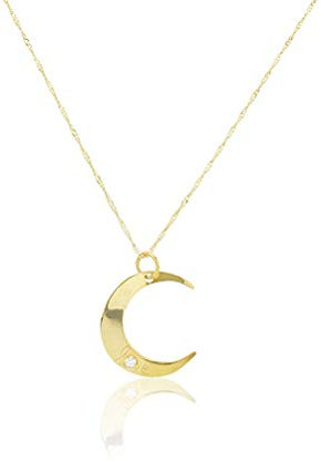 Córdoba Jewels | Kette in Sterling-Silber 925 Vergoldeter. Luna Zirconium Love Gold