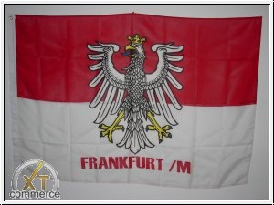 Fahne Frankfurt mit Wappen Rot-Weiss Grösse 1,35x0,95m