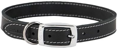Ancol Heritage Durable Leather Dog Collar - Black Bridle Leather Puppy Pet Training Accessory - Die Cast Fitting for Strength and Comfort - 26-31cm Size 2