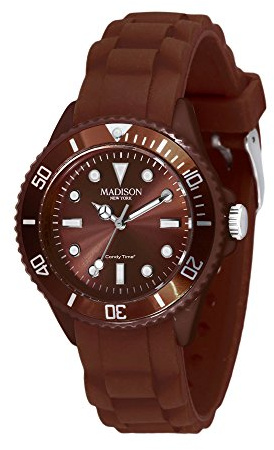 Madison L4167-19/1 Damenuhr Candy Time braun Silikon 50m Analog Kautschuk32577142