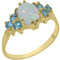 Englisch Damen-Ring solide 9 Karat Gold Gelbgold Opal & Topas - Verfügbare Größen : 50 bis 64