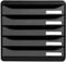 Exacompta 309738D Premium Ablagebox mit 5 Schubladen für DIN A4+ Dokumente. Stapelbare Schubladenbox mit hoher Kapazität für mehr Platz auf dem Schreibtisch Big Box Plus Metallic Schwarz|Silber