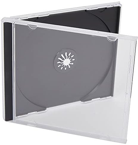 100 x Dragon Trading Single CD DVD Blu Ray Disc Cases. Disc Jewel Cases With 10.4mm Spine Cases for 1 Disc with Black Tray (Pack of 100). Same Cases Used By Major Music Companies
