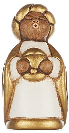THUN® - Re Magio Melchiorre con Oro - Versione Bianca - Statuine Presepe Classico - Ceramica - I Classici
