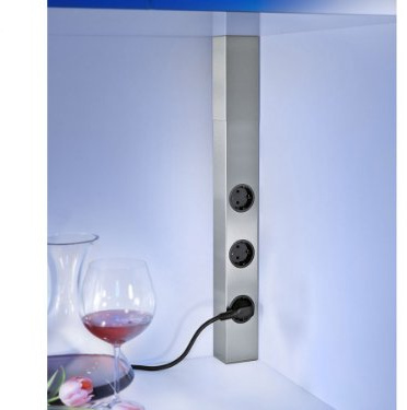 Thebo ST 3004-17846 3fach Steckdosenelement Edelstahl Wand-Steckdesenleiste