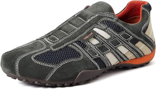 Geox Uomo Snake L, Zapatillas para Hombre, Gris (Dk Grey/Off White), 40 EU
