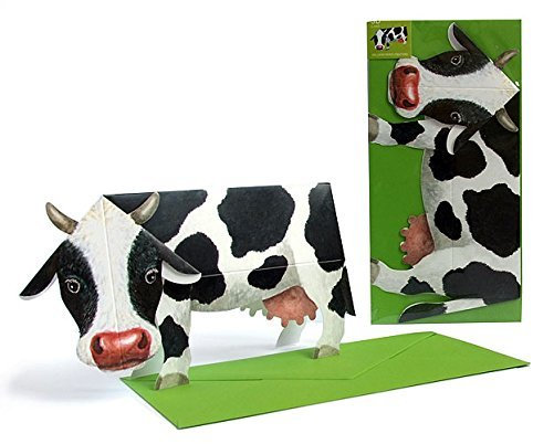 Pop-Up-Karten Tiere / 3 D-Faltkarte:LUSTIGE KUH