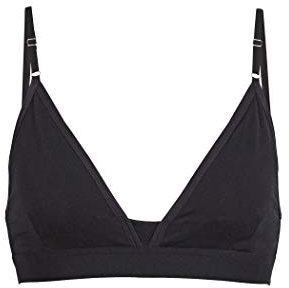 Icebreaker Merinowolle Damen Unterwäsche | Zero Feel BH | Sport BH Fitness | Bügelloser BH | Comfort BH | Invisible Bra - Schwarz, XL