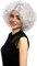 WIG ME UP - DH1101-P68 Perücke Damen Karneval Fasching Funky 60er 70er Funk Afro Locken Mittelscheitel Weiß