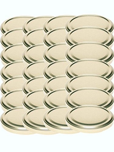 48 Twist-Off-Deckel Verschlüsse Ersatzdeckel Deckel für Sturzgläser Einmachgläser To 66 Passend für 70/125 / 167 ml (Gold)