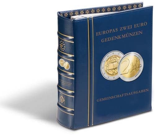 Leuchtturm 343382 2-Euro-Optima Vordruckalbum Gemeinschaftsausgaben - römische Verträge, W. und W. Union, Euro-Bargeld