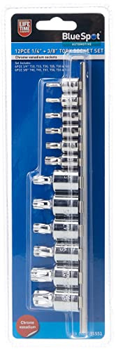Blue Spot Tools 1551 B/SPOT 1/4 and 3/8-Inch Torx Sockets (12-Piece)