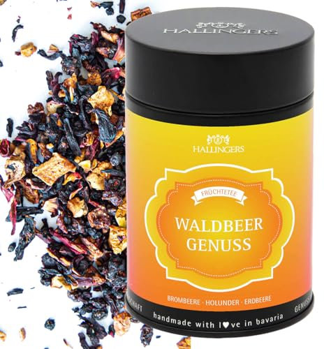 Hallingers Waldbeergenuss - Loser Früchte-Tee mit Brombeere, Holunder & Erdbere (Dose) - Geschenkideen Weihnachten & Geschenke Adventskalender | Geburtstag Glückwunsch Genesung Danke Freundschaft