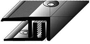 Abschlussprofil Laminat/Parkett, 7-15 x 21 mm, Alu. eloxiert, gebohrt, edelstahlfarbend