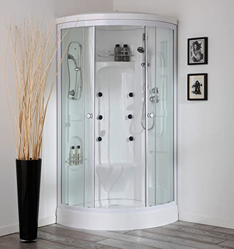 Kiamami Valentina Cabina DE Ducha MULTIFUNCIÓN con HIDROMASAJE 90X90 Vesuvio (con Hidromasaje)