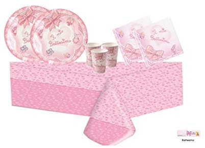 IRPot - 121 PZ. Coordinato Il Mio Battesimo Fiocco Rosa N.16