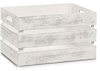 Zeller 15131 Caja de Almacenamiento, Madera, Blanco, 35x25x20,5 cm
