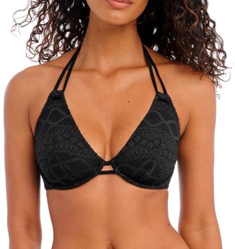 Freya Womens Sundance Halter Bikini Top, Black, 32DD