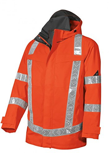 BP 2120-880-85-3XL Wetterschutzweste, Stehkragen, abnehmbare Kapuze , 205,00 g/m² 100% Polyester, Warnorange, 3XL