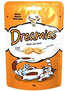 Dreamies Cat Treats with Tasty Chicken (60g) - Pack of 2