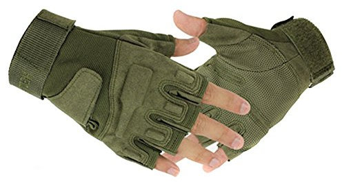 TININNA Herren Militär Fingerlose Handschuhe Tactical Fitness Handschuhe Trainings Handschuhe Trainingshandschuhe Gym Handschuhe Power Handschuhe Sport Handschuhe M grün EINWEG Verpackung