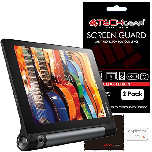 TECHGEAR [Pack of 2] Screen Protectors for Lenovo Yoga Tablet 3 8 (Yoga 3 8 inch Tablet) - Ultra Clear Lcd Screen Protector Guard Covers With Screen Cleaning Cloth & Application Card