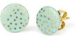 lille mus Porzellan-Ohrstecker KONFETTI - Mint/Gold