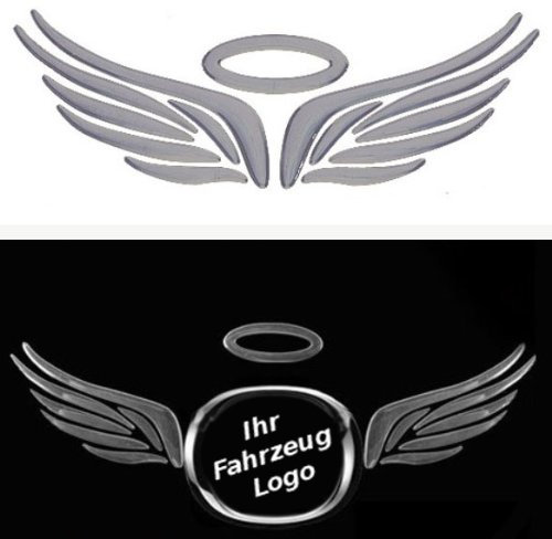 3D Chrom Aufkleber Auto Car Sticker selbstklebend Angel Wings Flügel 3D
