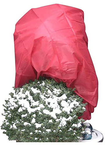 NOOR Wintervlies 1,6 x 5 m I Winterschutz Vlieshaube I Frostschutzhaube für Pflanzen I Winterschutz für Pflanzen Überwinterung I Frostresistenter Pflanzenvlies/Winterschutzvlies I Rot