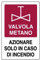 Cartello in alluminio Valvola metano azionare solo in caso di incendio 30x20 cm