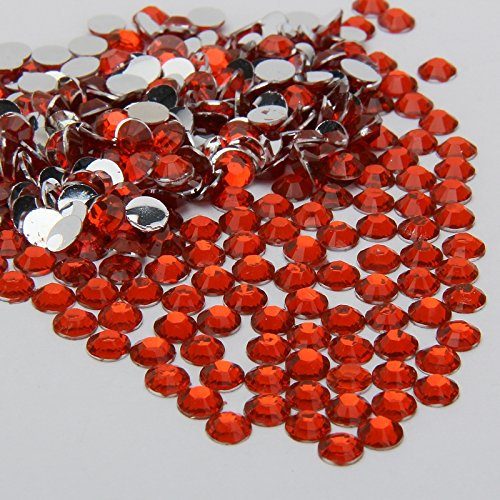 1200 Pcs 3D Crystal Nail Art Round Rhinestone/Gems 2mm (11 Red)