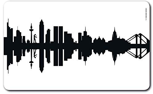 44spaces Original Frankfurt Frühstücksbrettchen Skyline in schwarz Design-Brett aus Melamin, spülmaschinenfest, 23,5x14,5cm
